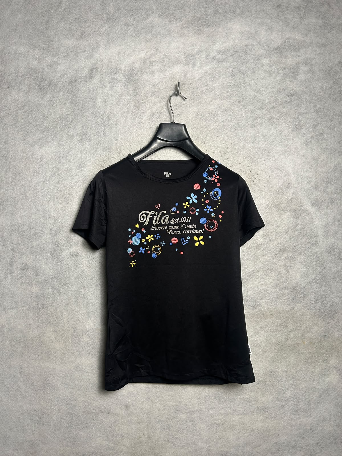 Fila Big Logo Black Round Neck - Large