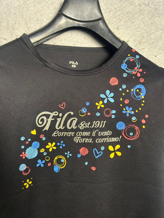 Fila Big Logo Black Round Neck - Large