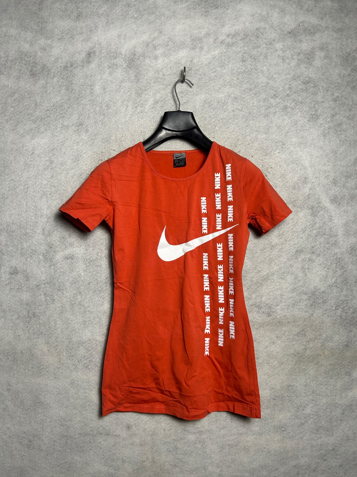 Nike Big Logo Orange Round Neck - Large