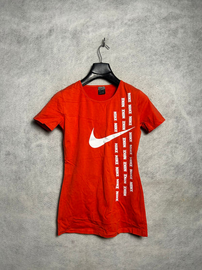 Nike Big Logo Orange Round Neck - Large
