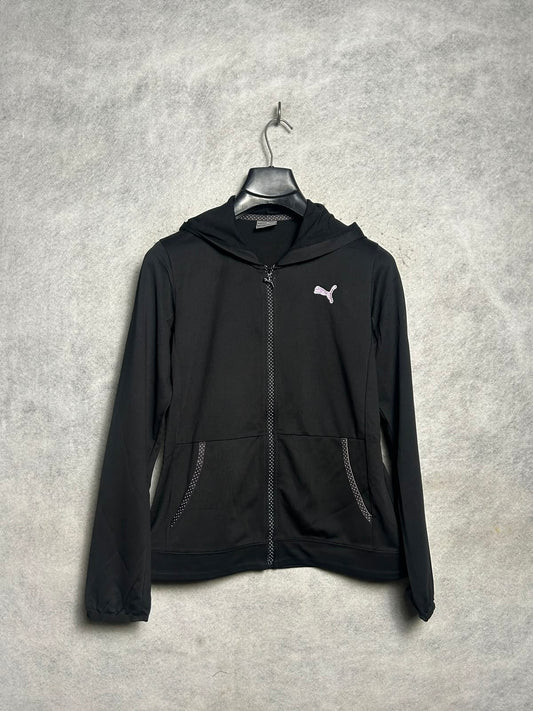 Puma Black Full Sleeves Zip Uper Black - Medium