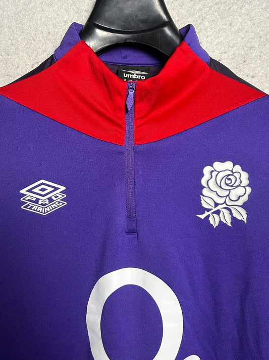 Umbro Big Logo Half Zip Purple Full Sleeves - Medium