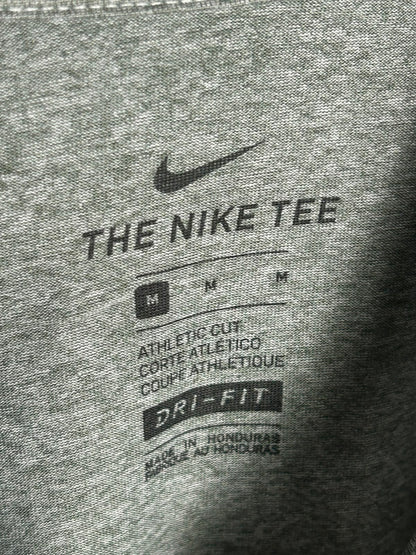 The Nike Tee Dri Fit Grey Big Logo Round Neck - Medium