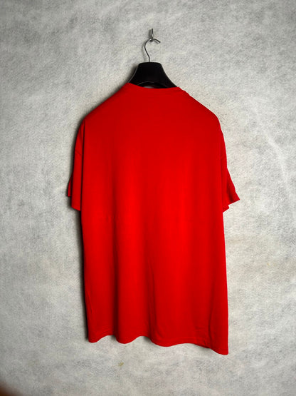 The Nike Tee Dri Fit Big Logo Red Round Neck - XL
