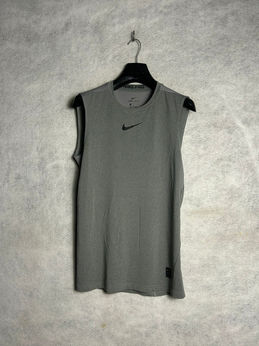 Nike Pro Dri Fit Grey Round Neck - Medium