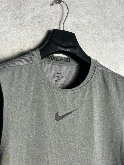 Nike Pro Dri Fit Grey Round Neck - Medium