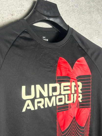 Under Armour Big Logo Black Round Neck - YXL