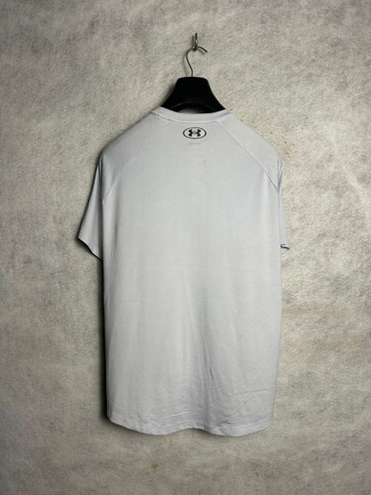 Under Armour White And Black Round Neck - Medium