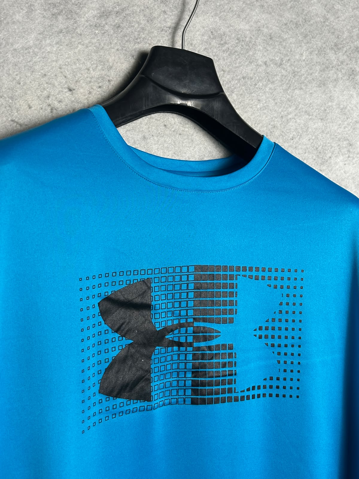 Under Armour Heat Gear Blue Big Logo Round Neck - 2XL