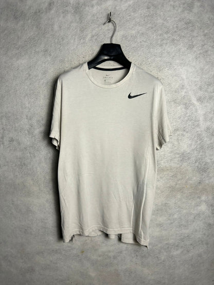 Nike White Dri Fit Round Neck - Large