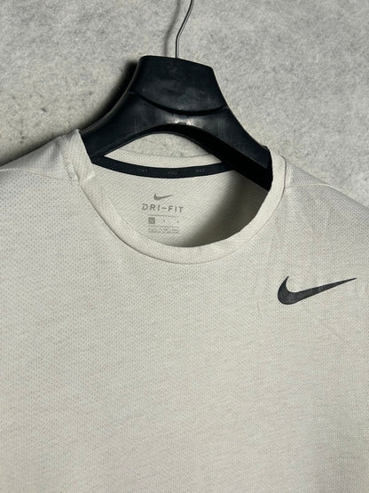 Nike White Dri Fit Round Neck - Large