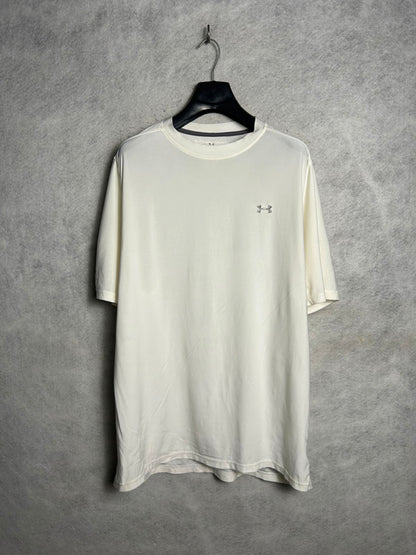Under Armour Heat Gear White Round Neck - Large