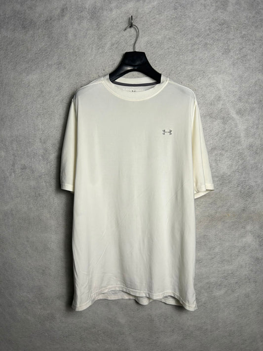 Under Armour Heat Gear White Round Neck - Large