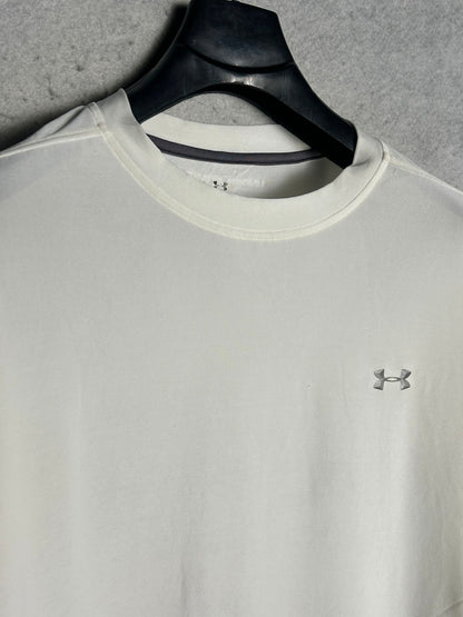 Under Armour Heat Gear White Round Neck - Large