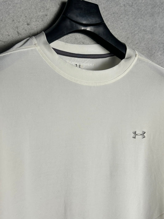 Under Armour Heat Gear White Round Neck - Large
