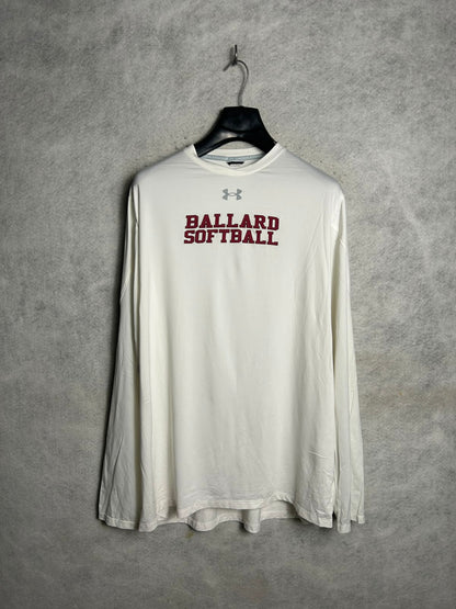 Under Armour Full Sleeves White Round Neck - Large