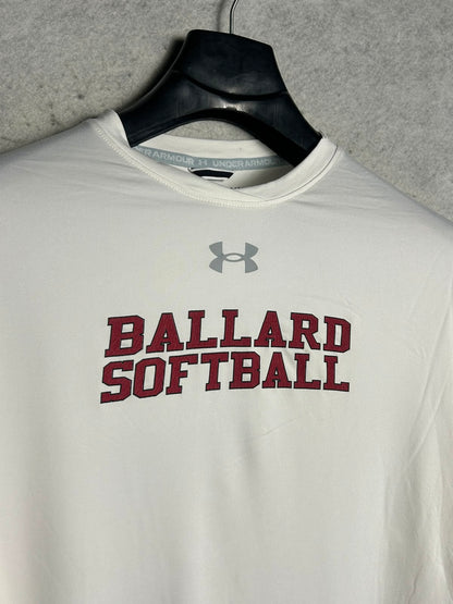 Under Armour Full Sleeves White Round Neck - Large