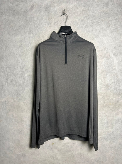Under Armour Heat Gear Grey Full Sleeves Half Zip - 2XL