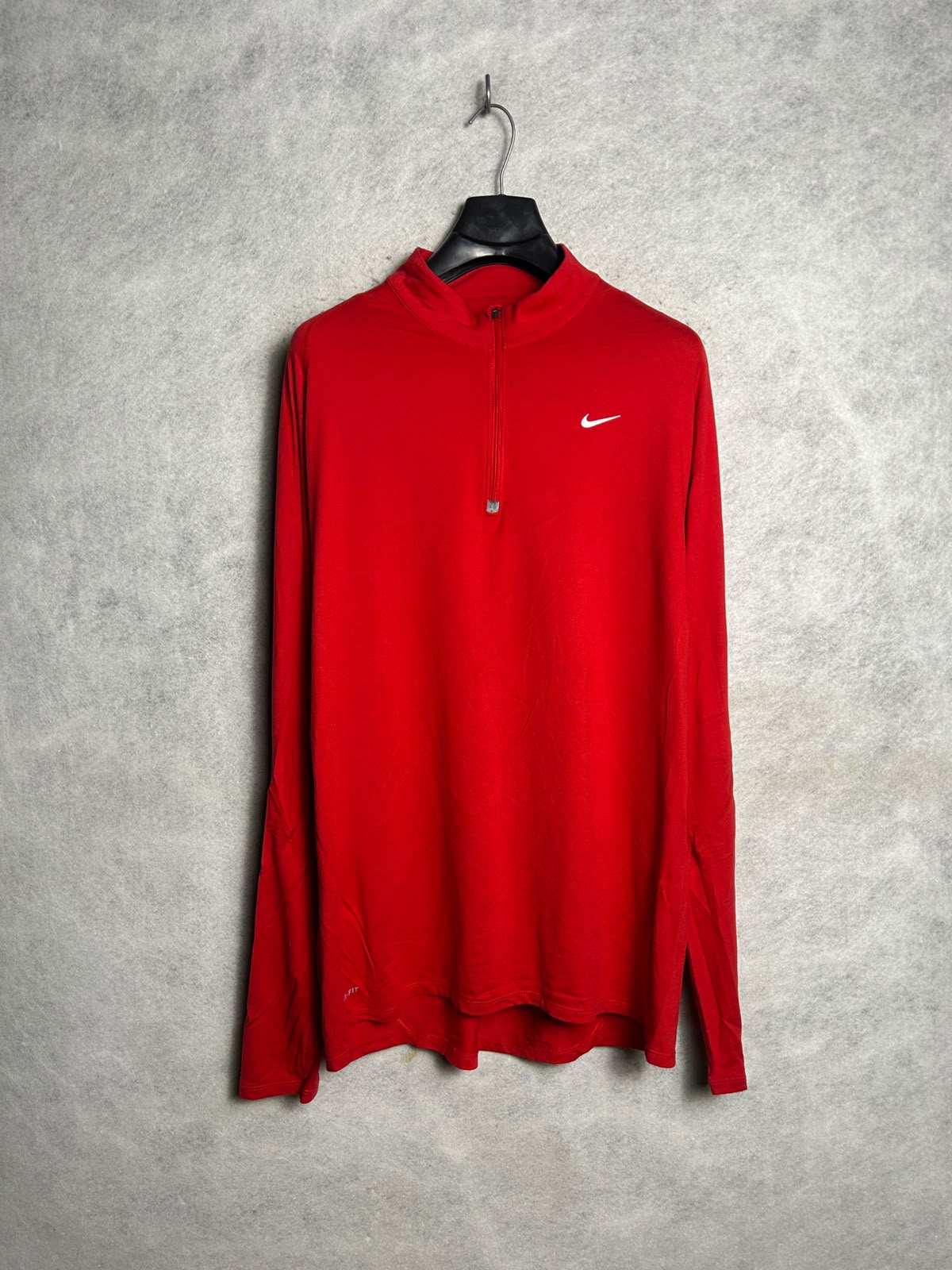 Nike Dri Fit Red Full Sleeves Half Zip - XL