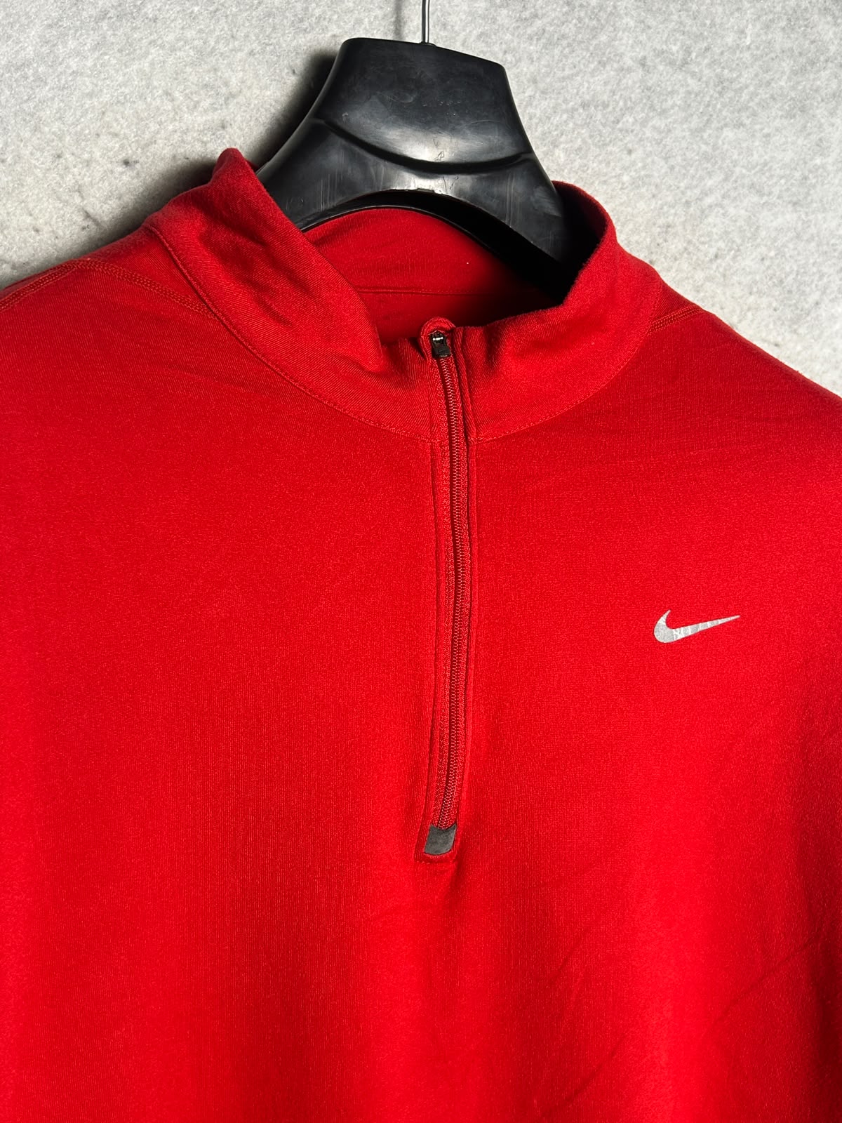 Nike Dri Fit Red Full Sleeves Half Zip - XL