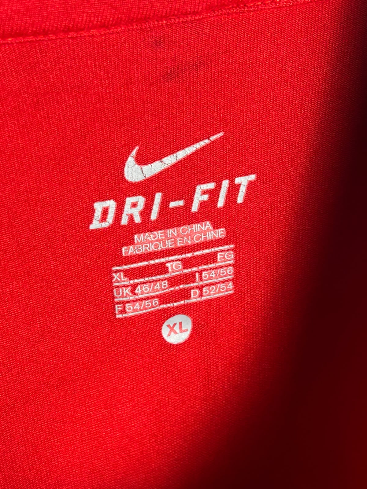 Nike Dri Fit Red Full Sleeves Half Zip - XL