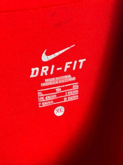 Nike Dri Fit Red Full Sleeves Half Zip - XL