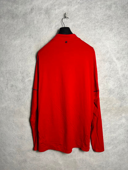 Nike Dri Fit Red Full Sleeves Half Zip - XL