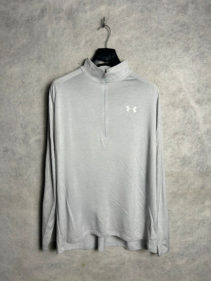 Under Armour Heat Gear Grey Full Sleeves Half Zip - XL