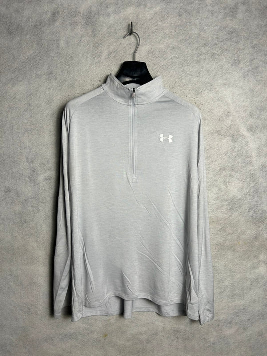 Under Armour Heat Gear Grey Full Sleeves Half Zip - XL