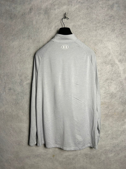 Under Armour Heat Gear Grey Full Sleeves Half Zip - XL
