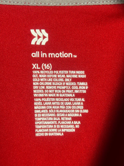 All In Motion Red Big Logo Round Neck - XL