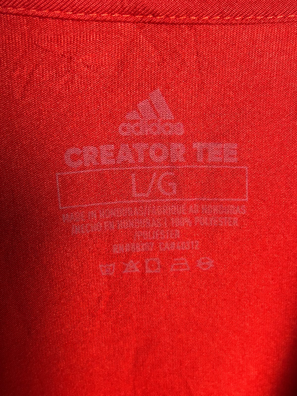 Adidas Big Logo Creater Tee Red Round Neck - Large