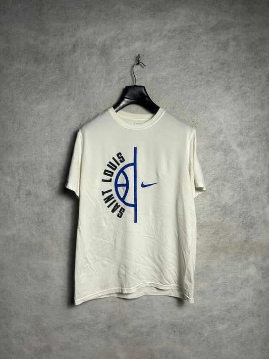 Nike Dri Fit White Round Neck - Medium