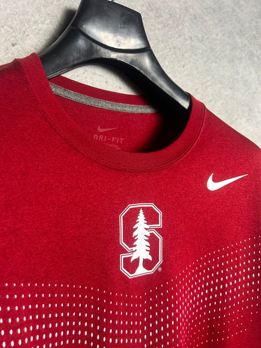 Nike Dri Fit Red Round Neck - Large