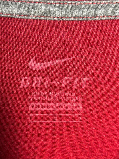 Nike Dri Fit Red Round Neck - Large