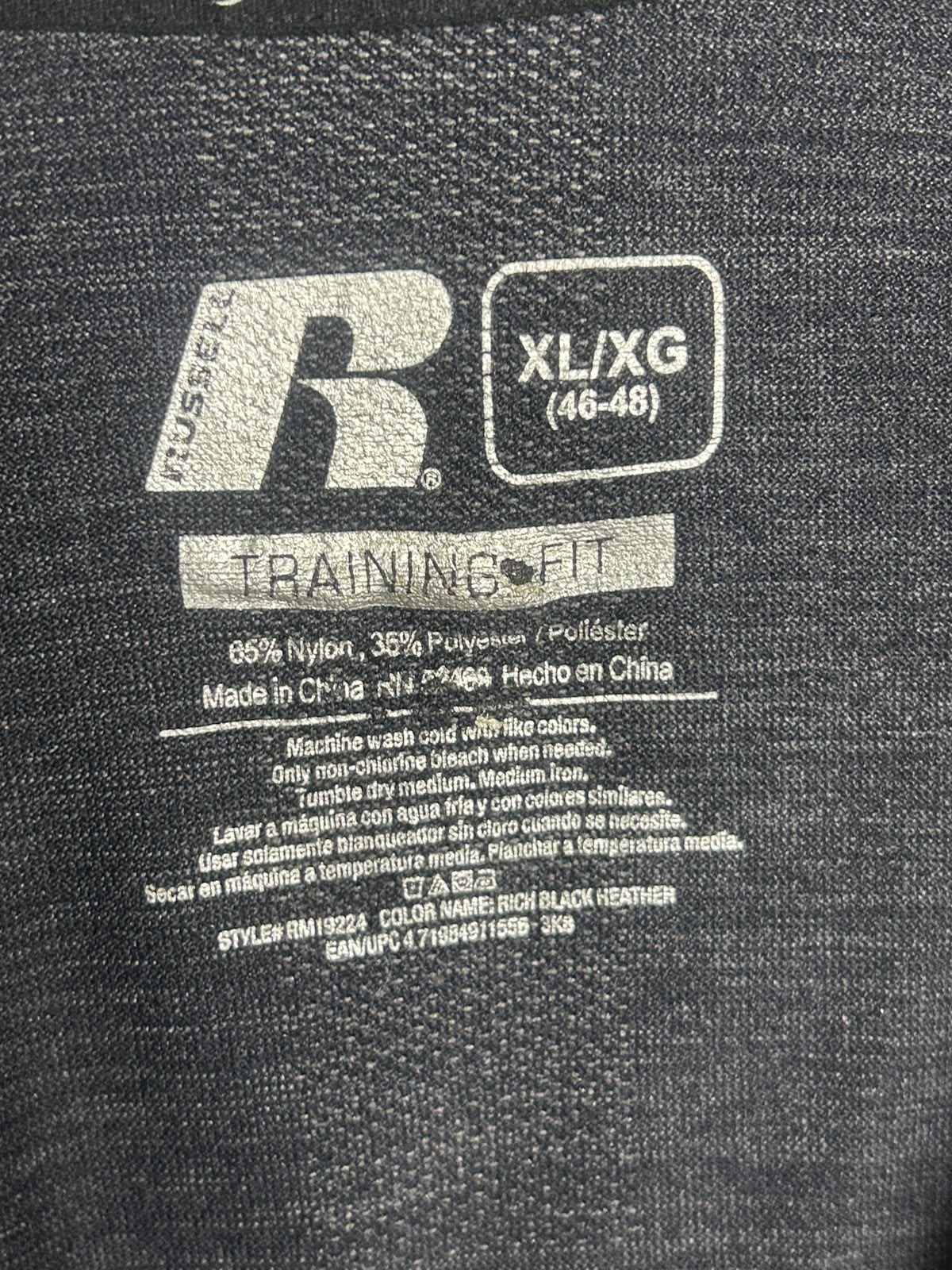Russell Black Round Neck - XL
