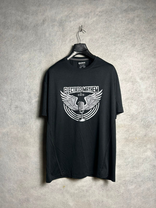Gildan Big Logo Black Round Neck - XL