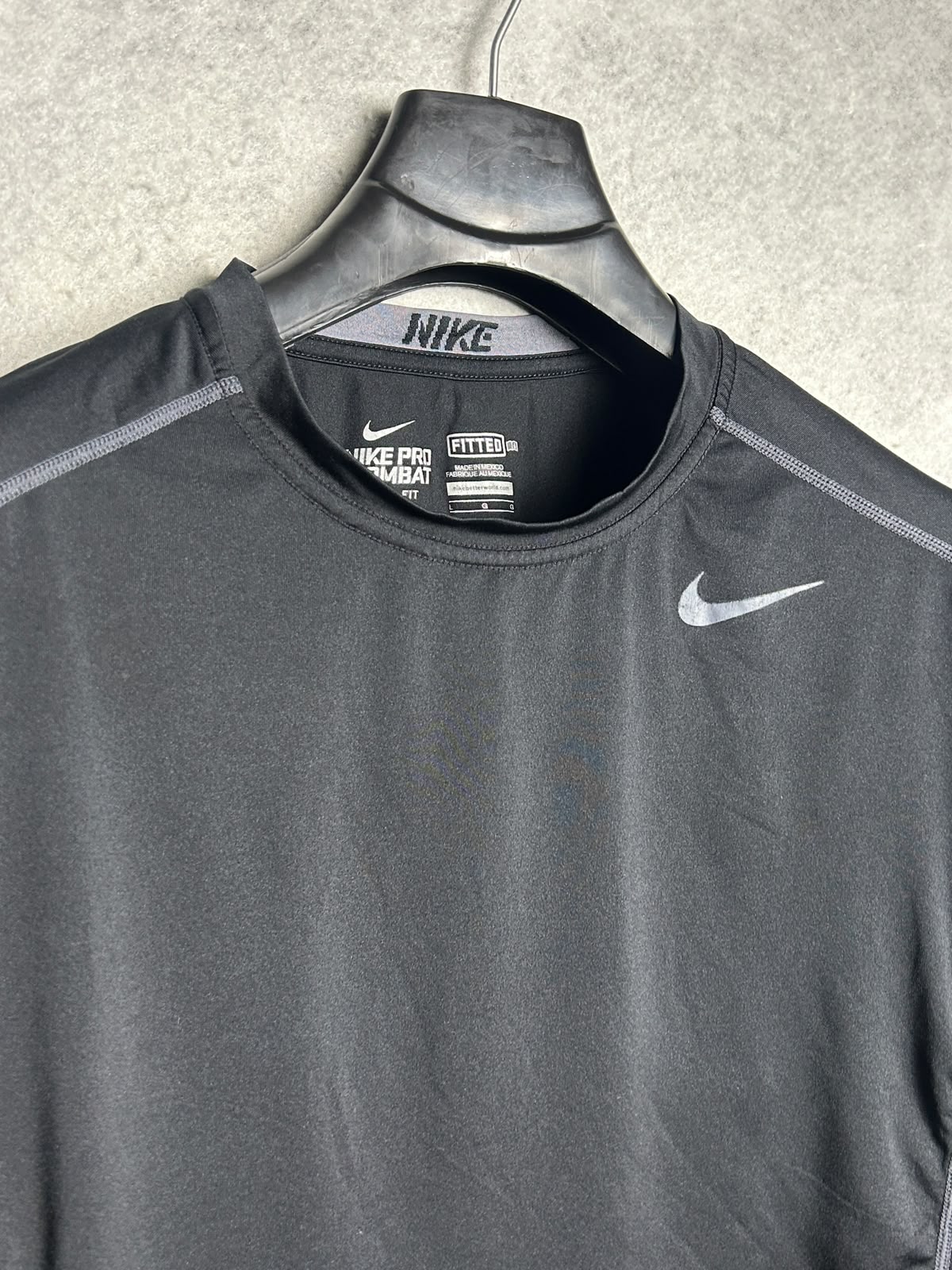 Nike Combat Pro Dri Fit Black Round Neck - Large
