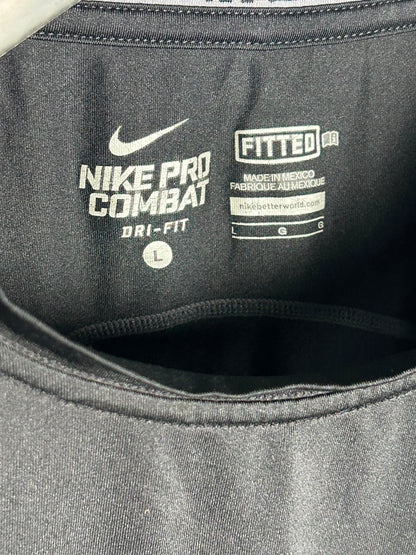 Nike Combat Pro Dri Fit Black Round Neck - Large