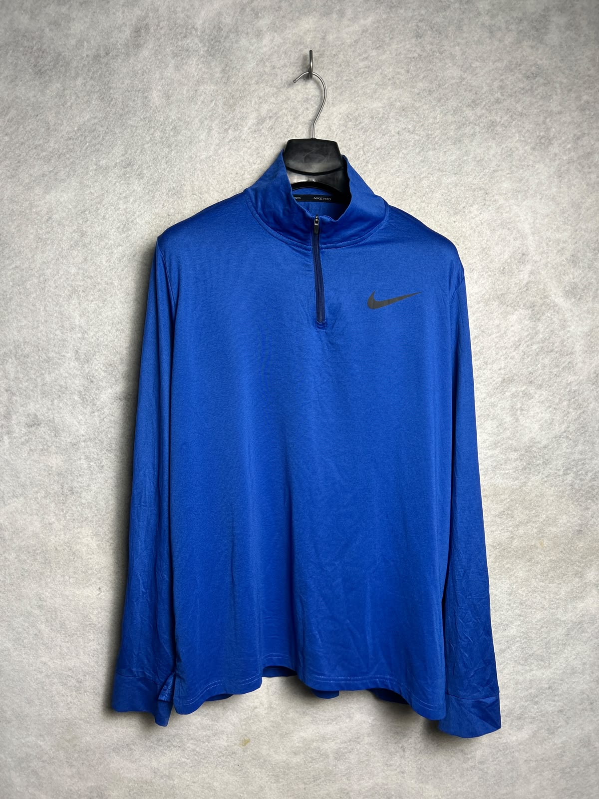 Nike Dri Fit Blue Half Zip Full Sleeves - Large