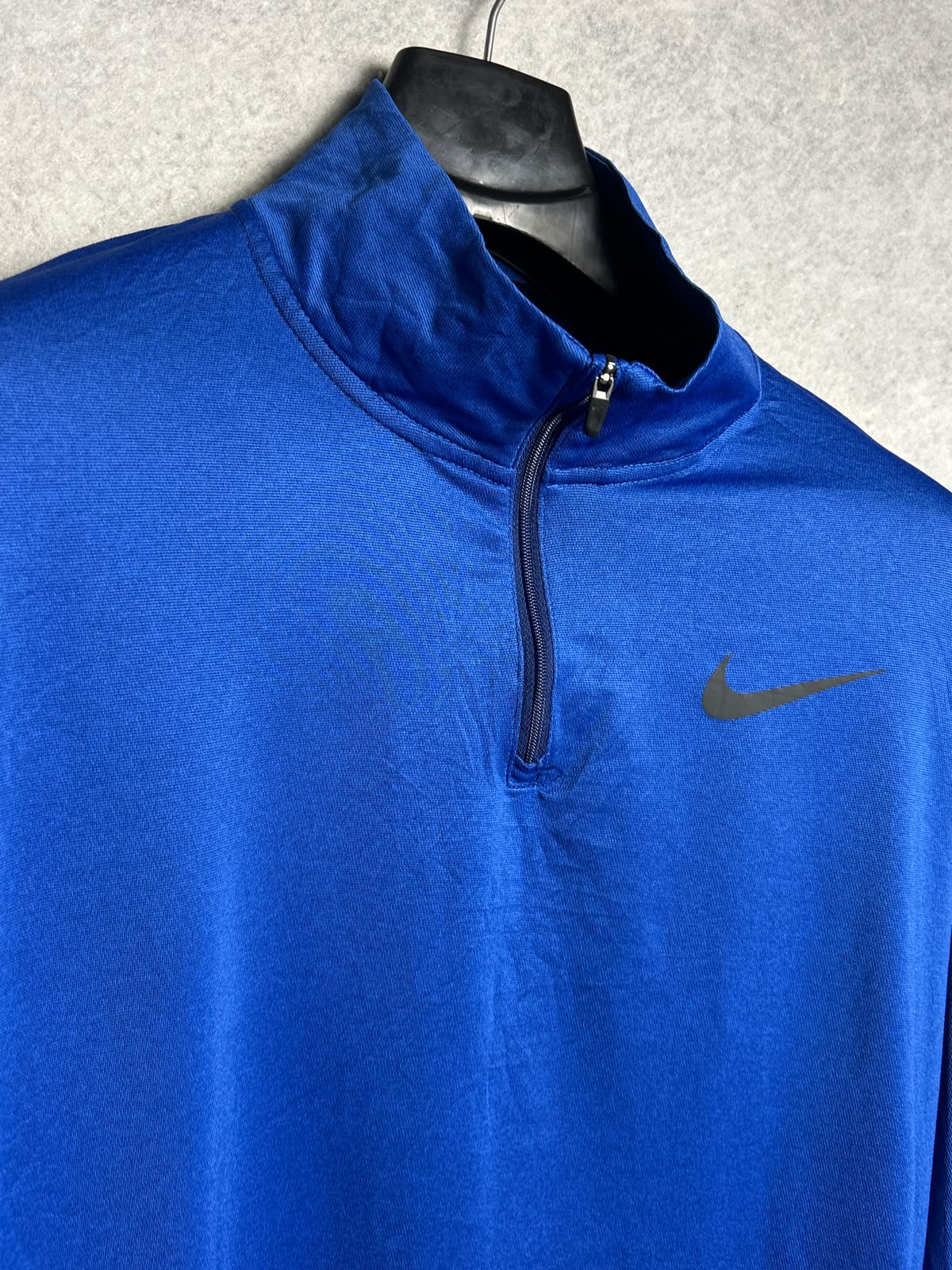 Nike Dri Fit Blue Half Zip Full Sleeves - Large