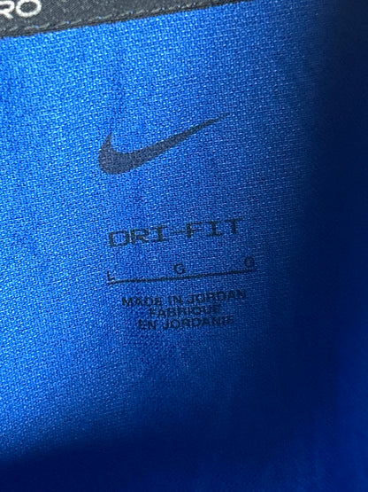 Nike Dri Fit Blue Half Zip Full Sleeves - Large