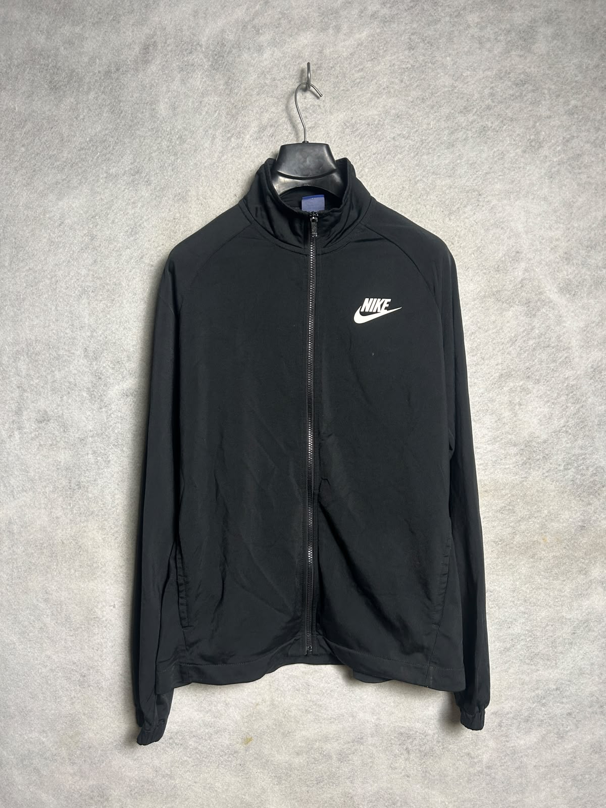 Nike Black Full Sleeves Zip Upper - Large