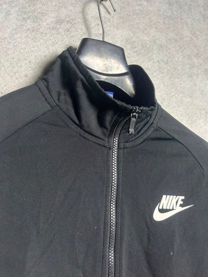Nike Black Full Sleeves Zip Upper - Large