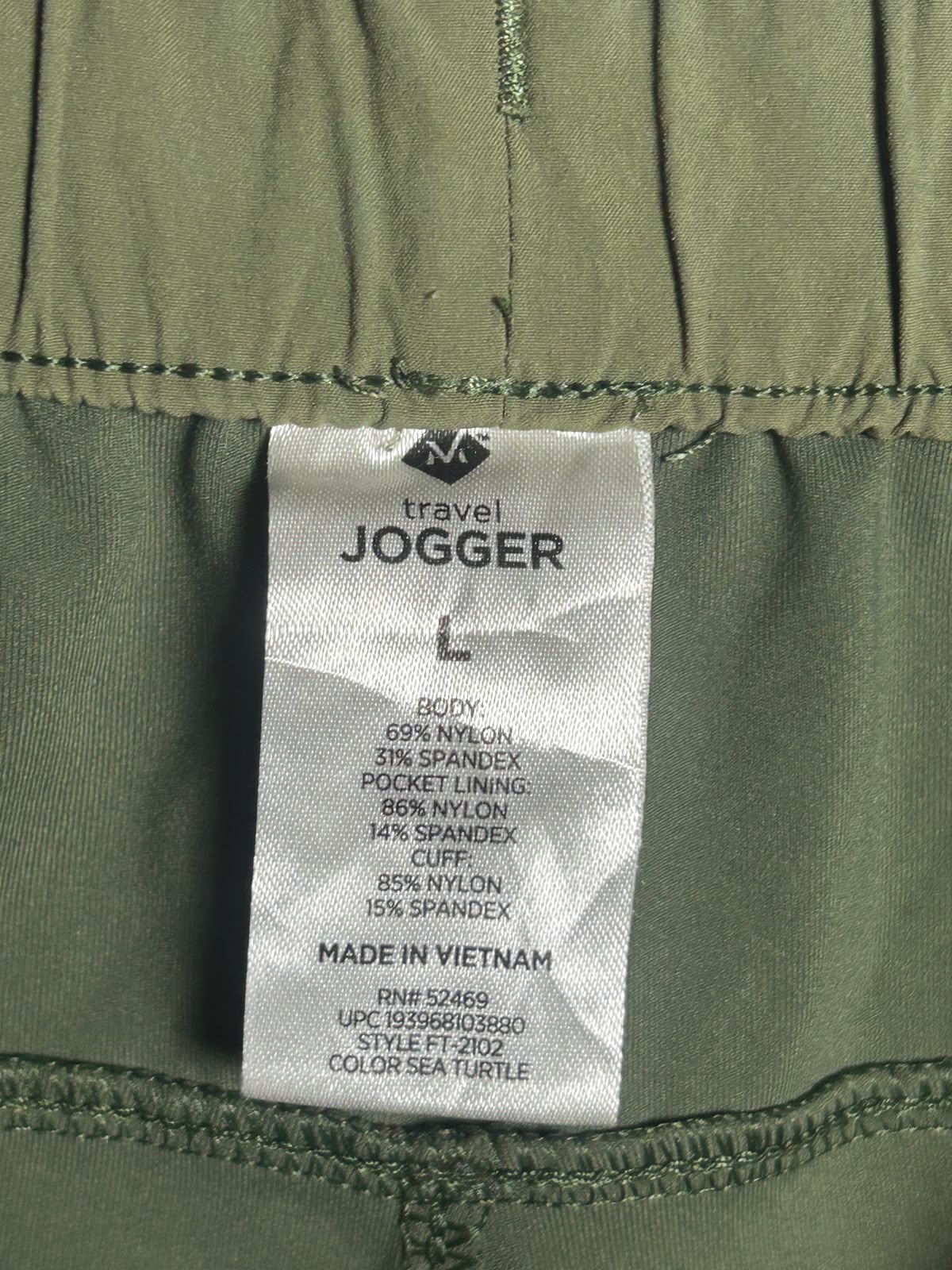 Travel Jogger Army Green - Large