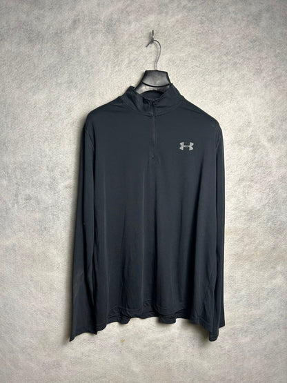 Under Armour Heat Gear Black Half Zip Full Sleeves - XL