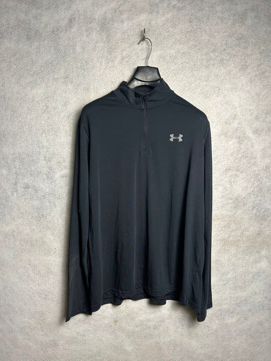 Under Armour Heat Gear Black Half Zip Full Sleeves - XL