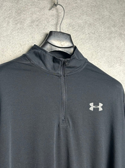 Under Armour Heat Gear Black Half Zip Full Sleeves - XL
