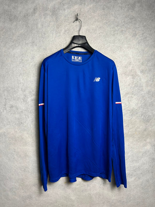 New Balance Blue Round Neck Full Sleeves - XL