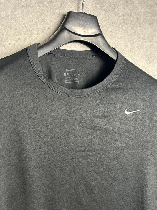 Nike Dri Fit Black Round Neck - Large